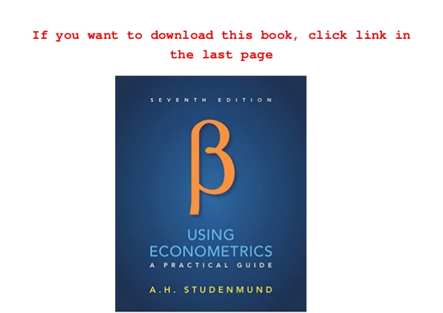 Econometrics Pdf Download